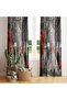 Eiffel Tower and Red Tree Curtain – Aesthetic and Modern Decor 140X260 cm Single Wing - 2