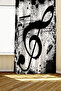 Decorative Abstract Music Patterned Background Curtain – Aesthetic & Original Touch 140X260 cm Single Wing - 8