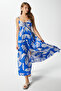 Women's Greta Blue Ecru Strappy Viscose Long Dress - 2