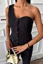 One Shoulder Bustier Plazzo Pants Viscon Suit 10159 - 6