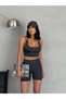 High Waist Recovery Cross Back Detailed Slim Fit Women's Tights Set - 2