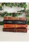(We Write Name) Leather Covered Hand Stitched Notebook White Unlined Paper - Handmade Genuine Leather - 4
