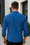 Men's Indigo Striped Zr Crepe Long Sleeve Shirt - 2