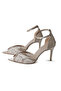 Lara Beige Lace Stone Detailed Heeled Shoes - 5