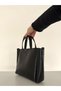 Women's Faux Leather Long Strap Hand and Shoulder Bag with Front Zipper Pocket - 4