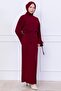 Side Tie Ayrobin Skirt Suit Claret Red Hm2738 - 2