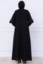 Embroidery Detailed Ferace Black Hm2733 - 6