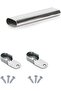 MKGT Oval Rail Wardrobe Polished Chrome Hanging Tube Metal Closet Organizer Cut to Size + END SUPPOR