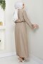 Lace-Up Detail Skirt Set Beige HM2724 - 5