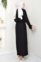 Lace Detailed Skirt Suit Black Hm2724 - 5