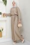 Lace-Up Detail Skirt Set Beige HM2724 - 2