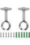Closet Pole Sockets, 304 Stainless Steel Wardrobe Rail Supports 25mm Rod Round Shaped Flange