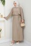 Lace-Up Detail Skirt Set Beige HM2724 - 4
