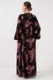 Women's Balloon Sleeve Long Modest Dress 2464 - Y.Fuchsia - 6
