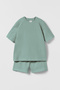 Children's Set with Waffle Textured Shorts - Çağla HB23990