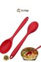Hard Tip Heat Resistant Fireproof Non-Stick Silicone Long Spoon 28 Cm Short Spoon 22 Cm / 2 Pcs - 5
