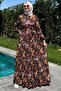 Shawl Patterned Dress Black - 2