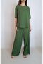 Women's Khaki Green Cycling Collar Trousers Viscosa Suit Yy 101221 - 4