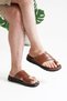 Men's Flip Flops Orthopedic Leather Slippers Soft and Flexible Massage Sole Daily Slippers