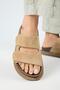 Lillo Women's Genuine Leather Double Velcro Sand Slippers - 5
