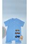 Bebe Kids Cute Toy Vehicles Pattern Snap Fastener Short Sleeve Shorts (Jumpsuit) 100% Cotton - 7