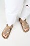 Capra Women's Genuine Leather Scarf Velcro Mink Sandals - 8