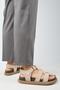 Capra Women's Genuine Leather Scarf Velcro Beige Sandals - 2