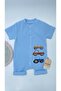 Bebe Kids Cute Toy Vehicles Pattern Snap Fastener Short Sleeve Shorts (Jumpsuit) 100% Cotton - 5