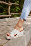 Evelin Women's White Real Leather Puff Sole Slippers - 3
