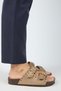 Vegan Cactus Women's Vegan Leather Vegan Leather Double Buckle Trock Beige Slippers - 2