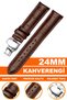 24mm Fossil-Welder-Casio-Seiko-Omega-Armani Watch Compatible Clip-On Genuine Leather Watch Band Ls35-24Mm - 2