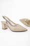 Women's Stan Gold Glitter Thick Heeled Shoes - 3