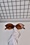 Brown Leopard Oval Bone Glass Interchangeable Women Unisex Men Uv400 Protected Sunglasses - 4