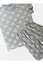 Girl's Cotton Gray Color Daisy Patterned Short Sleeve Ruffle Shorts Summer Pajama Set - 4