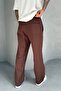 Brown Baggy Fit Men's Linen Trousers Ke-7014 - 4