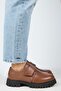 Mimi Women's Leather Velcro Genuine Leather Tan Shoes - 2