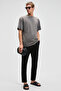 Feon Men's Oversize Wide Cut 100% Organic Cotton Thick Textured Round Neck Light Gray T-Shirt - 3