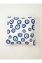 Evıl Eye - Blue Evil Eye Beads Washed Linen Rectangular Punch Throw Pillow Cover