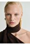 Asymmetrical Blouse with Scarf and Fringe - 8