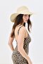 قبعة شاطئ من القش بحافة واسعة Y25730-04 بيج - 2