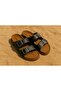 Black Women's Genuine Leather Orthopedic Buckle Slippers - 4
