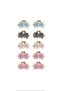 Metal Floral Elegant Gold Latch Buckle 10 Pieces Crystal Stone Women's Trendy Hair Clip - 2