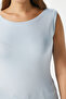 بلوزة نسائية Nova Boat Neck Lux Touch ذات ملمس ناعم بدون أكمام باللون الأزرق - 7