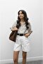 Ecru Basic Denim Shorts - 7