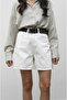 Ecru Basic Denim Shorts - 3