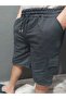 Rain Pattern Cargo Pocket Black Shorts - 4