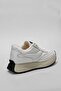 Genuine Leather Lace-Up Women's Casual Sneaker White Shoes - 2