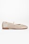 Women's Ballerinas Gold Satin Stone Elastic Band Round Toe - 4