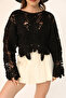 Women's Crochet Black Standard Size Blouse - 3