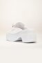 Women's Wedge Heeled Slippers White Patent Leather Full Face Thin Accessories - 5